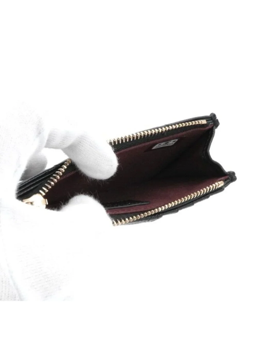 Chanel Wallet Coin Purse Black Gold Fragment Case Card Slot Classic